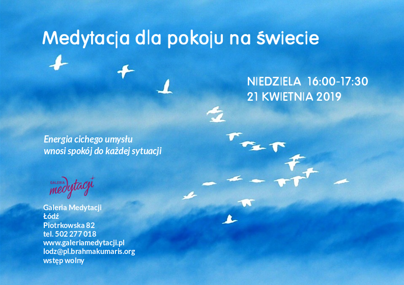 Medytacja dla pokoju na świecie w Łodzi @ Galeria Medytacji w Łódź