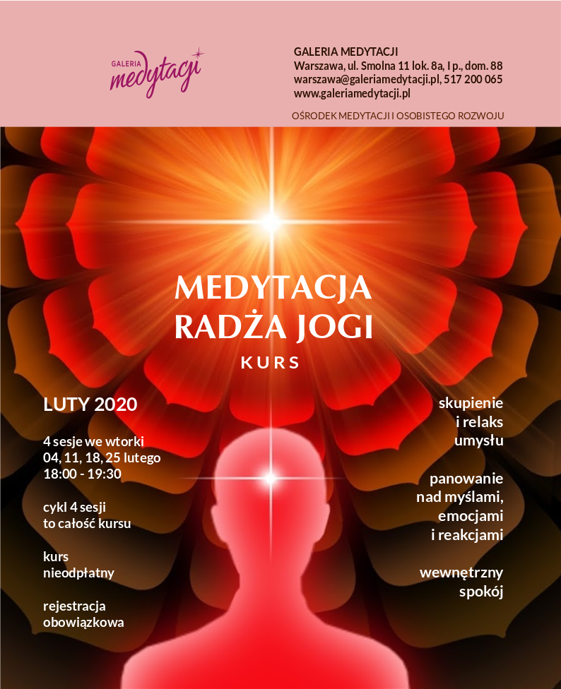 Kurs medytacji radża jogi w Warszawie. Sesja 1 @ Galeria Medytacji w Warszawie