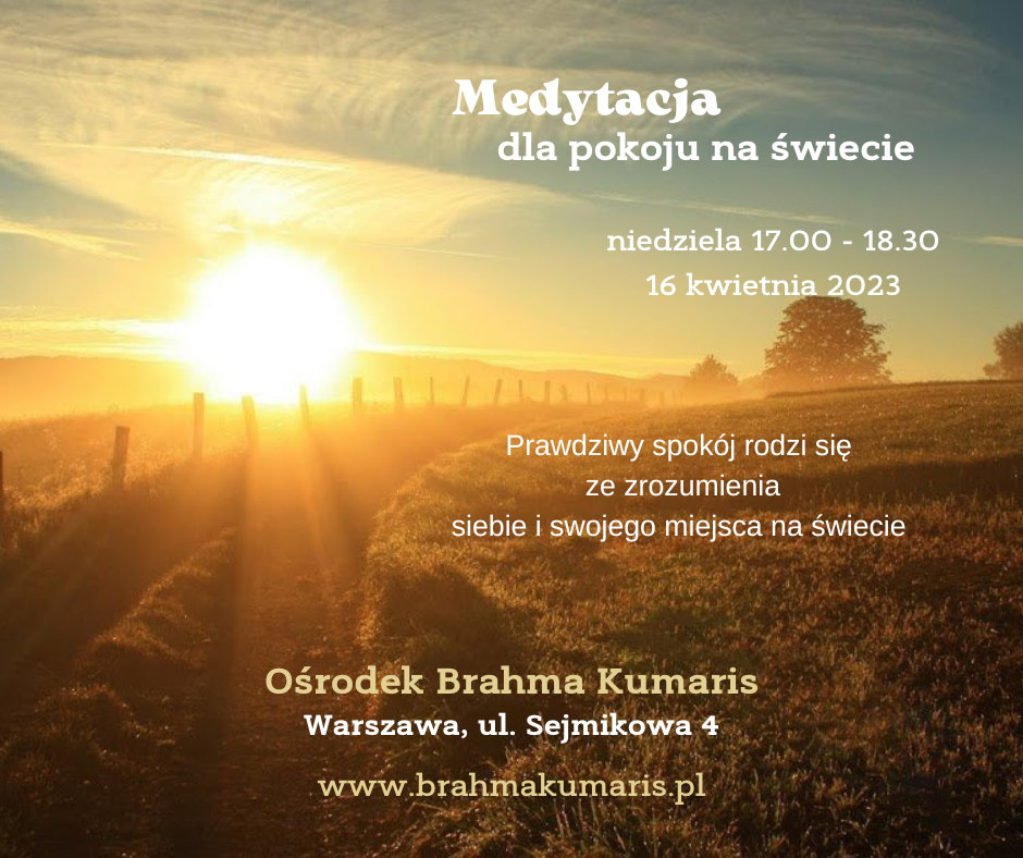 Medytacja dla pokoju na świecie. Ośrodek Brahma Kumaris w Warszawie @ Ośrodek Brahma Kumaris w Warszawie