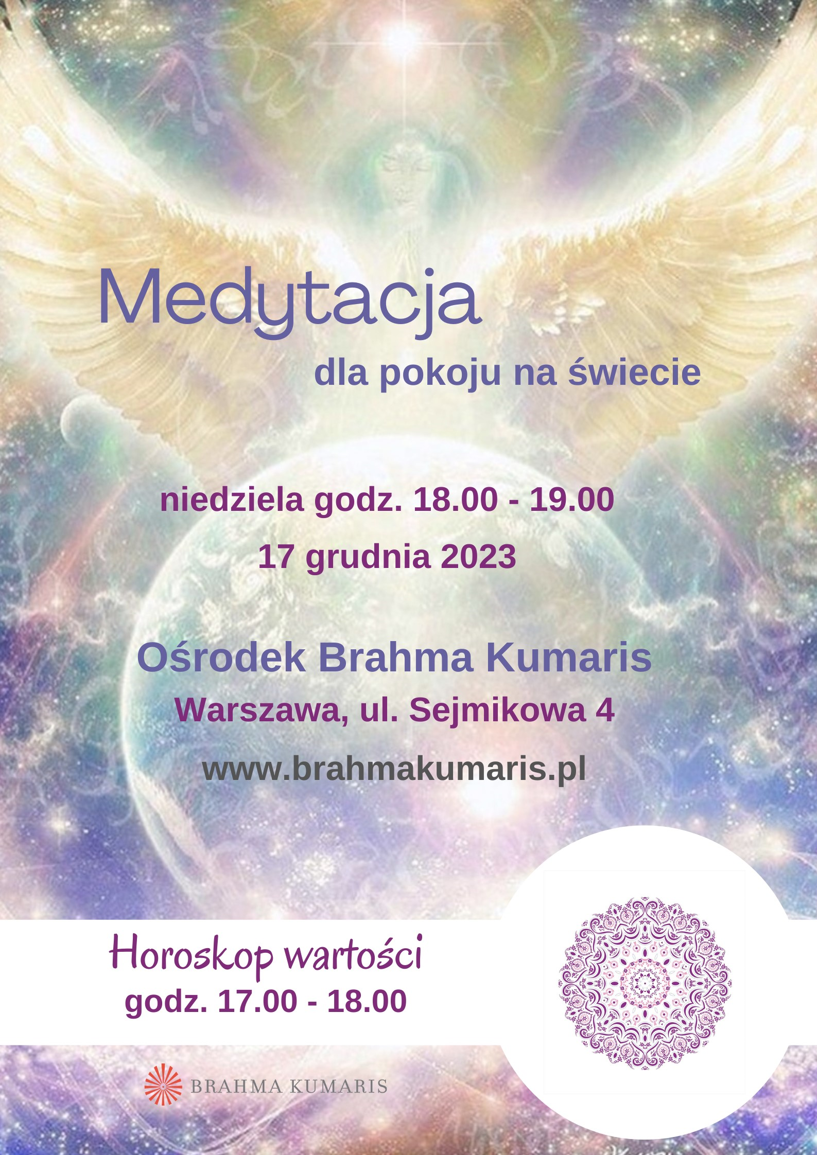 Medytacja dla pokoju na świecie w Warszawie @ Ośrodek Brahma Kumaris w Warszawie