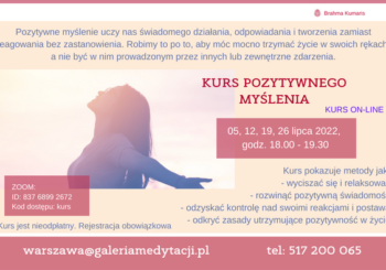 Kurs pozytywnego myślenia w Warszawie – online