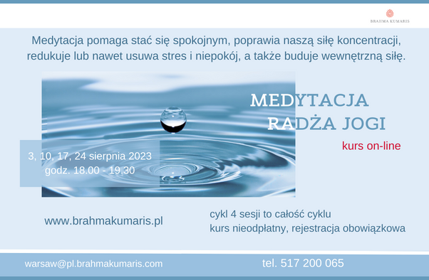 Kurs medytacji radża jogi w Warszawie @ Ośrodek Brahma Kumaris w Warszawie