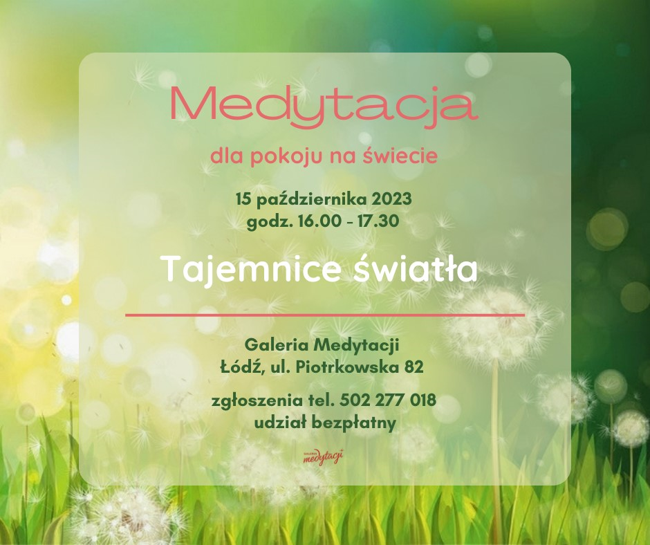 Medytacja dla pokoju na świecie w Łodzi @ Galeria Medytacji w Łodzi